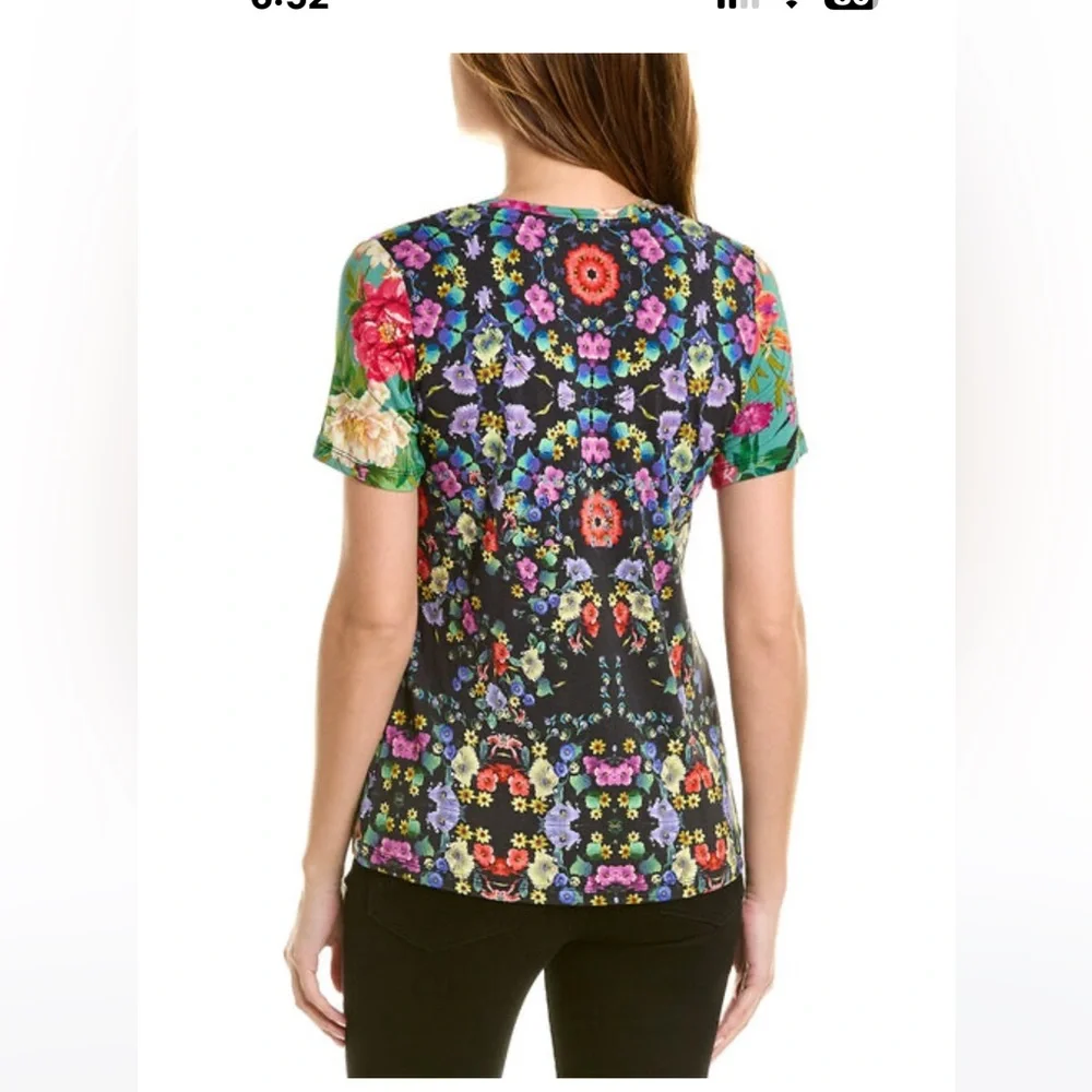 Johnny Was Panya v-neck tee - Picture 2 of 7